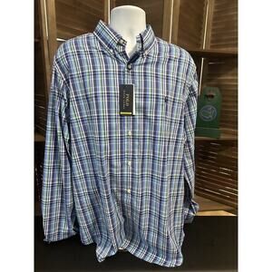 Polo Ralph Lauren Performance Shirt Mens Extra Large Plaid Long Sleeve Blue NWT